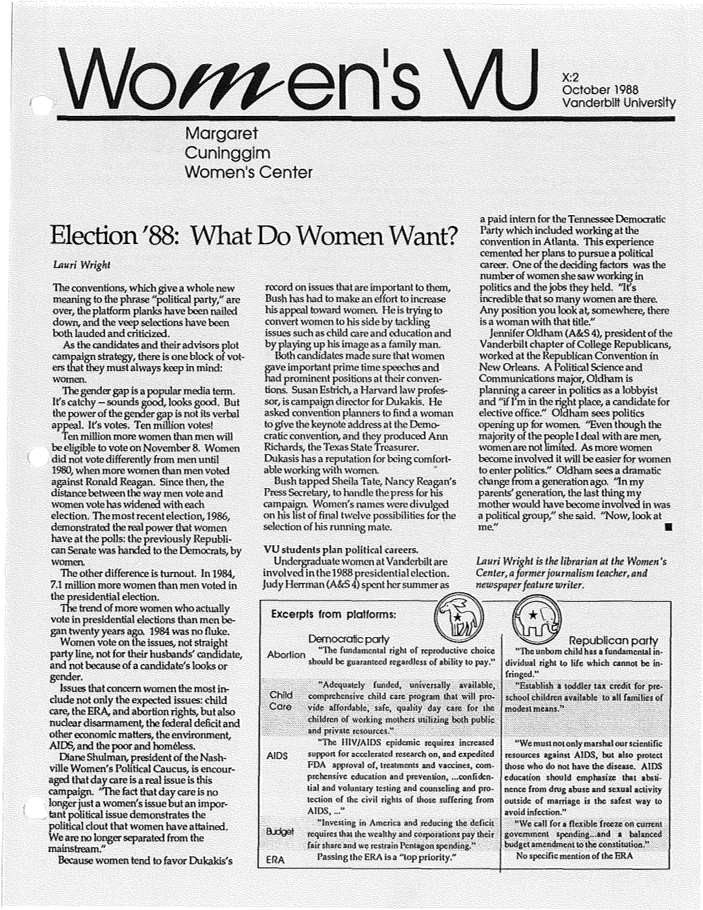 Election '88: What Do Women Want? Convention in Atlanta