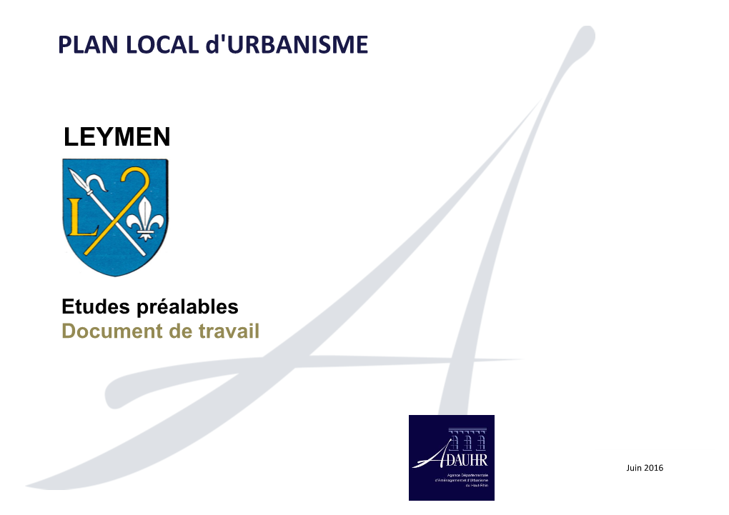 PLAN LOCAL D'urbanisme