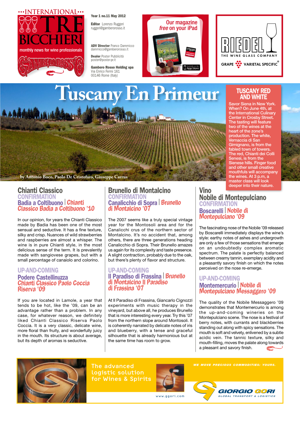 Tuscany En Primeur When? on June 4Th, at the International Culinary Center in Crosby Street