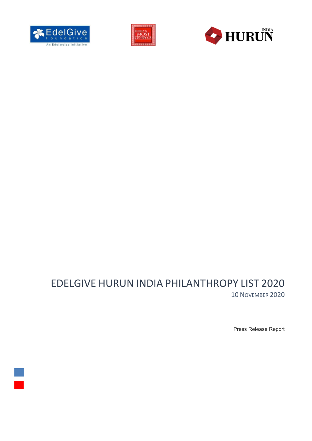 Edelgive Hurun India Philanthropy List 2020 10 November 2020