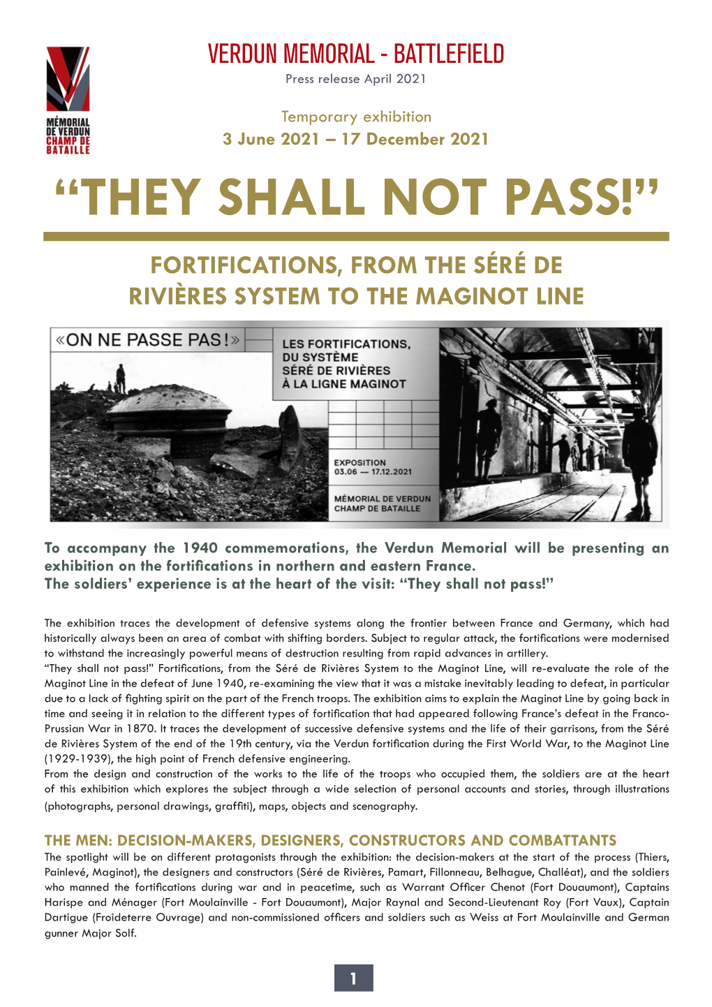 “They Shall Not Pass!” Fortifications, from the Séré De Rivières System to the Maginot Line