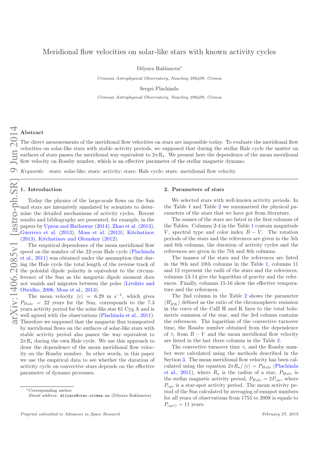 Meridional Flow Velocities on Solar-Like Stars with Known Activity