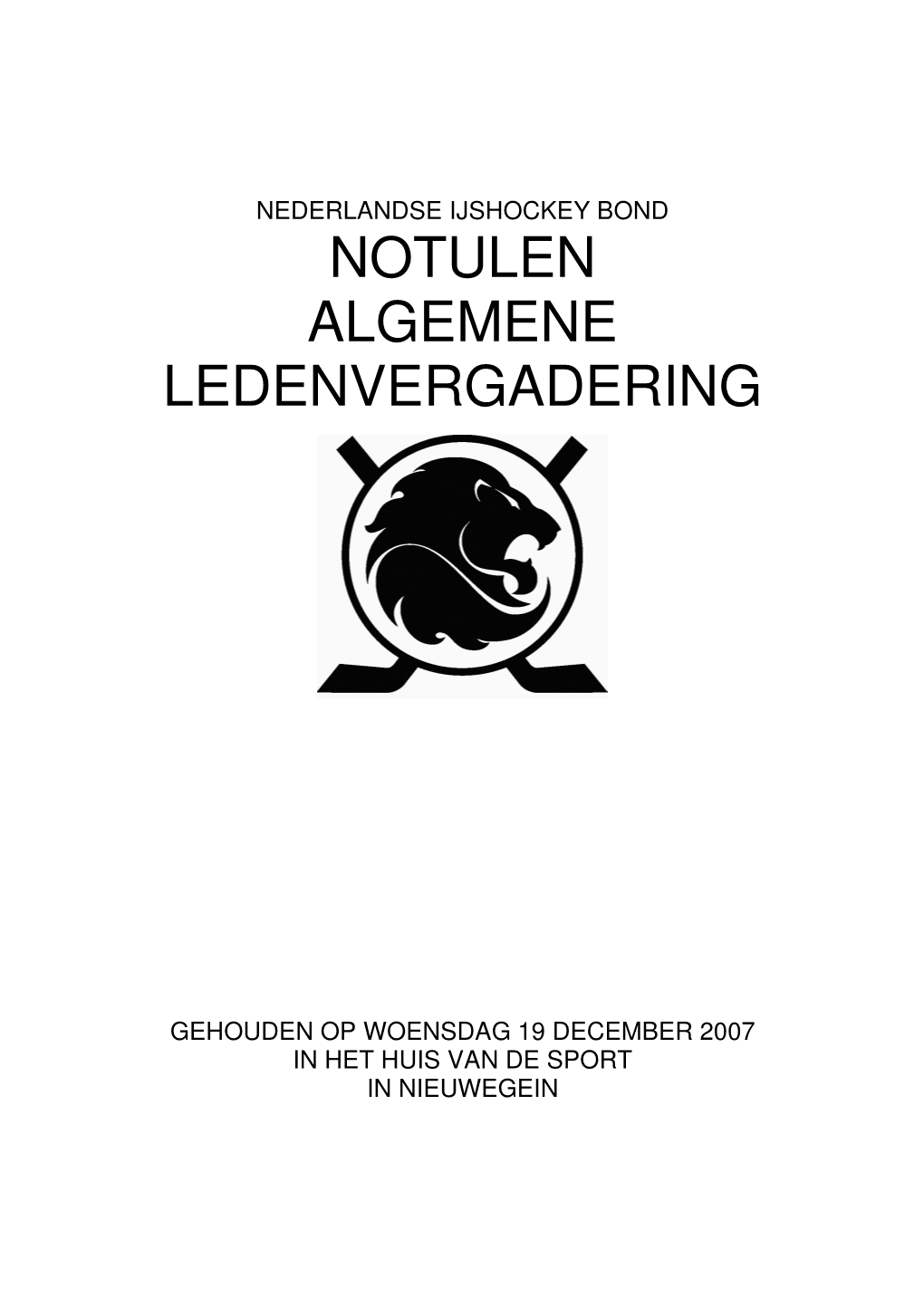 Notulen Algemene Ledenvergadering