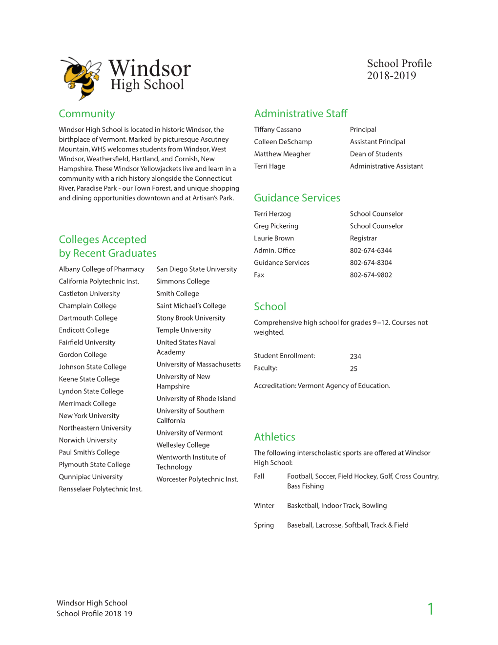 WHS Profile 2018-19