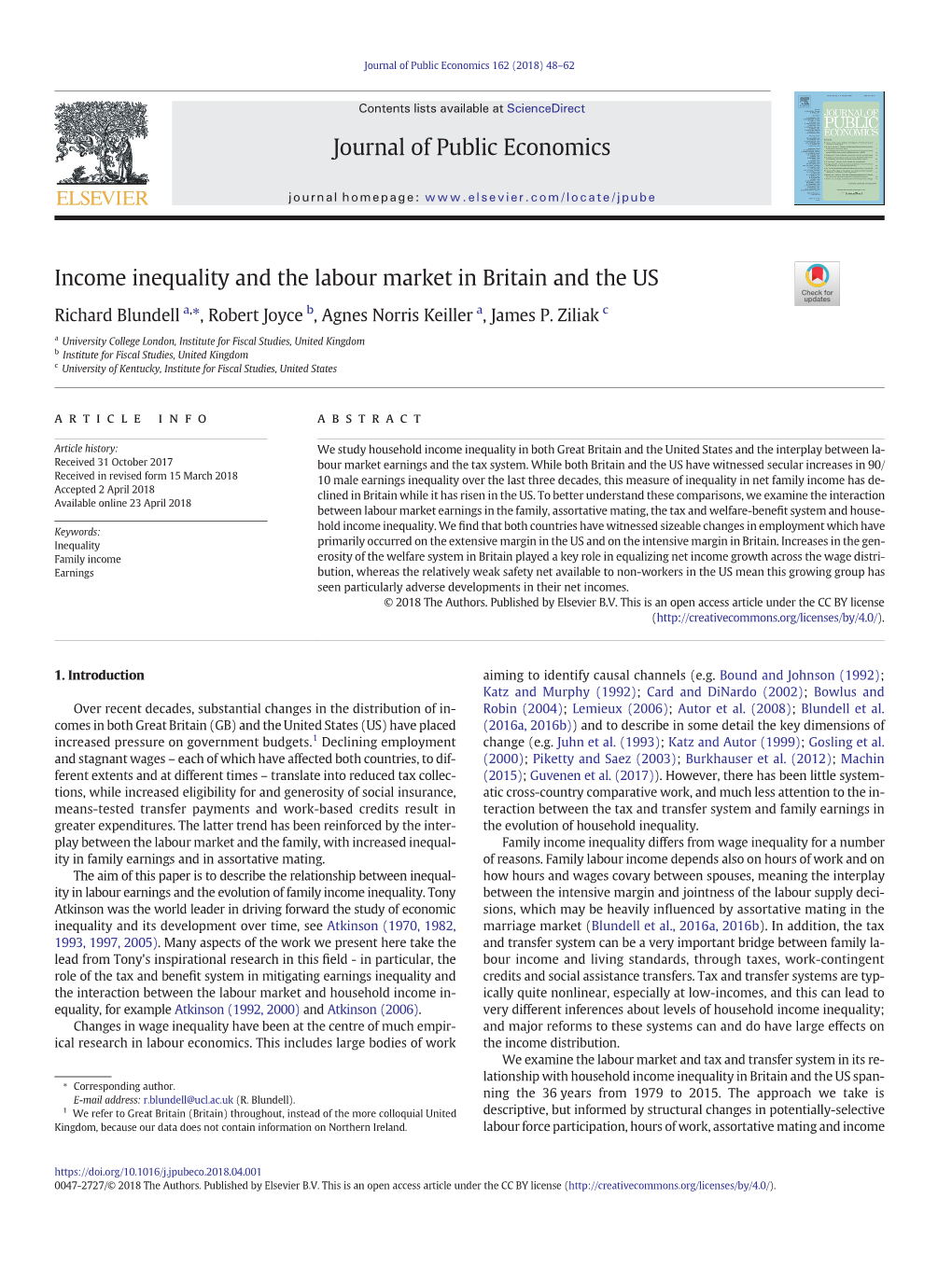 Income Inequality and the Labour Market in Britain and the US