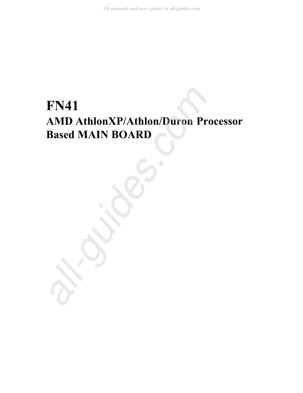 AMD Athlonxp/Athlon/Duron Processor Based MAIN BOARD