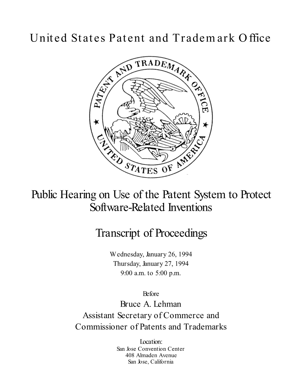 1994 Hearings on Software Patents