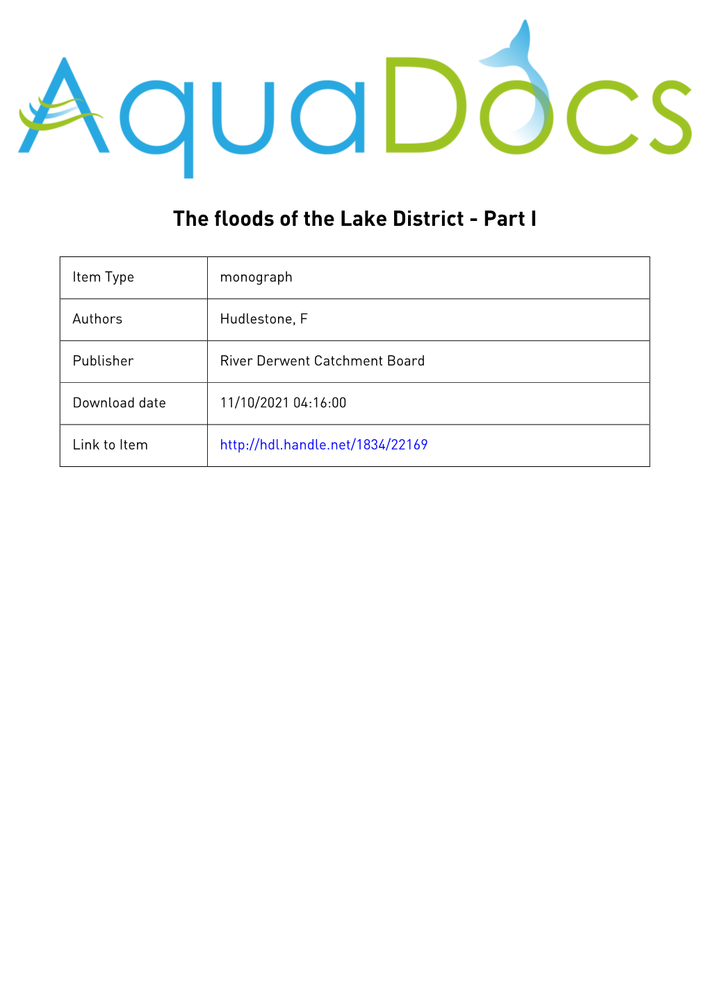 River Derwent Catchment Board