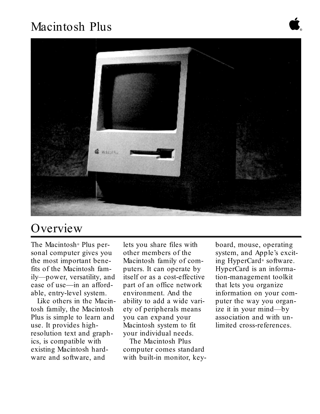 Macintosh Plus ®