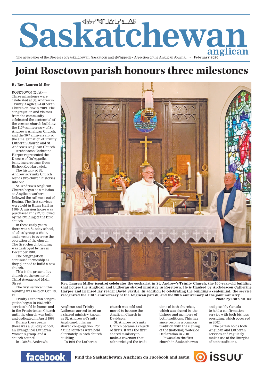 Joint Rosetown Parish Honours Three Milestones