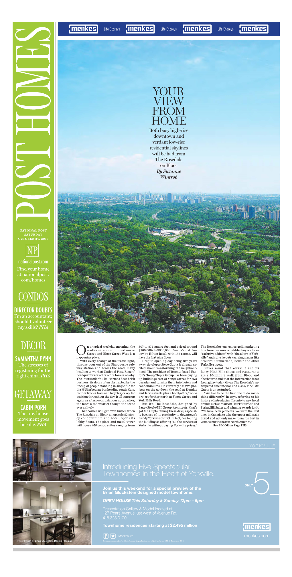 National Post Saturday October 24, 2015 NP Nationalpost.Com Find Your Home at Nationalpost