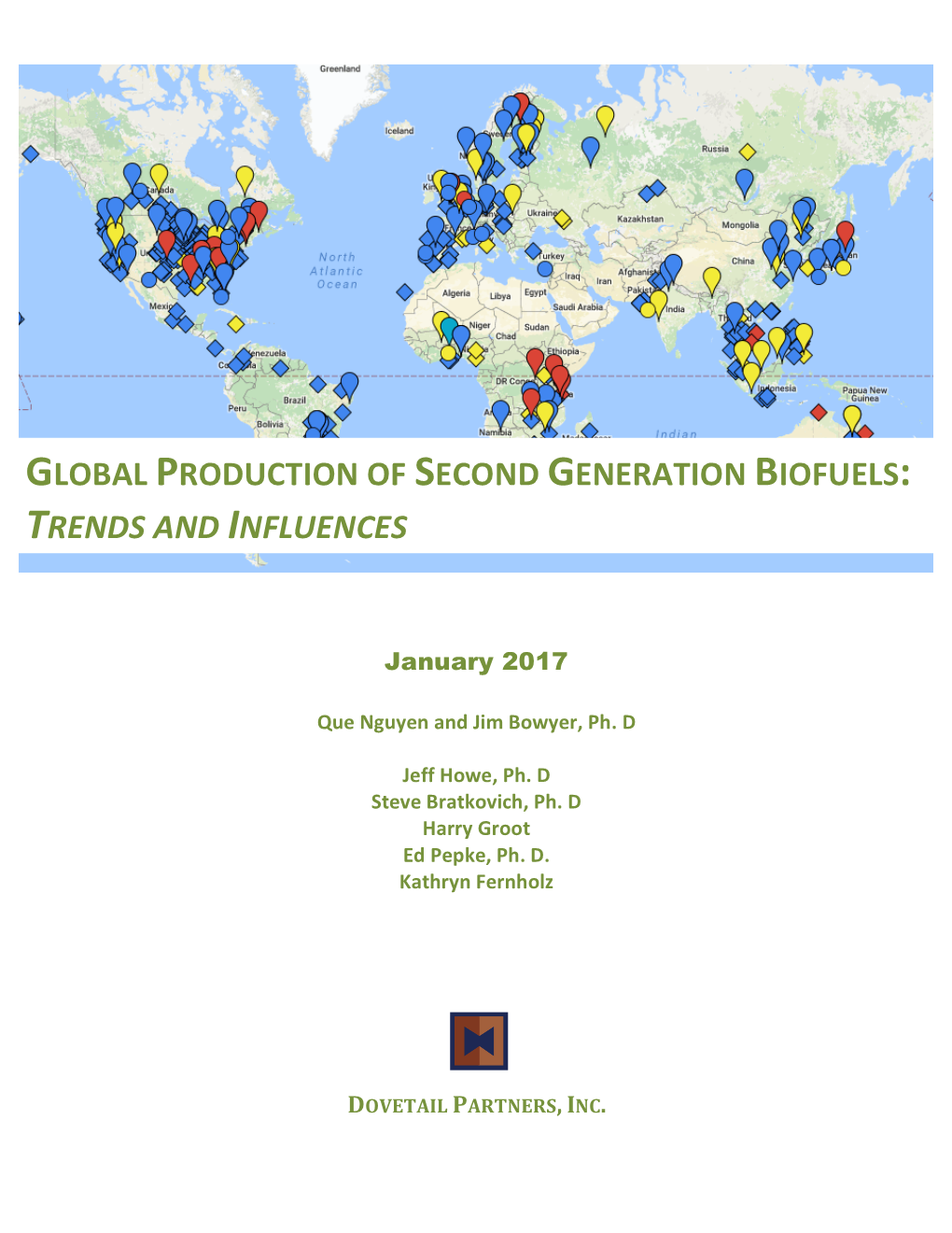 Global Production of Second Generation Biofuels: Trends and Influences