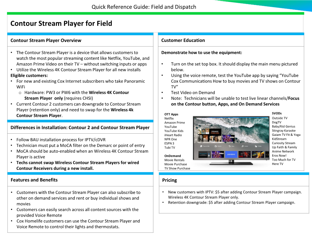 Contour Stream Player for Field