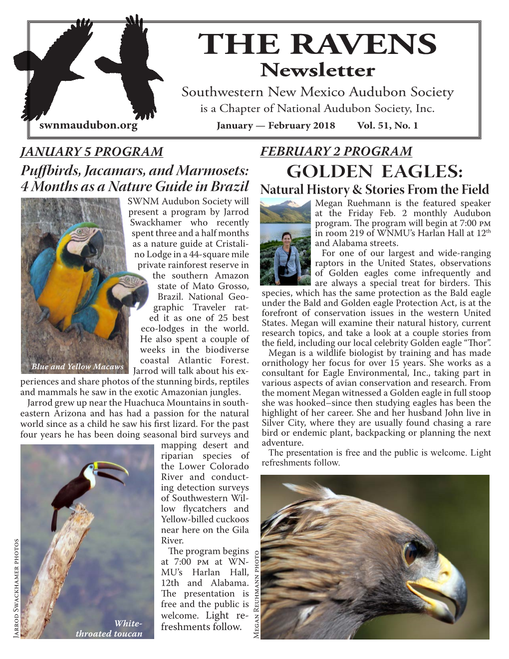 THE RAVENS Newsletter Southwestern New Mexico Audubon Society Is a Chapter of National Audubon Society, Inc