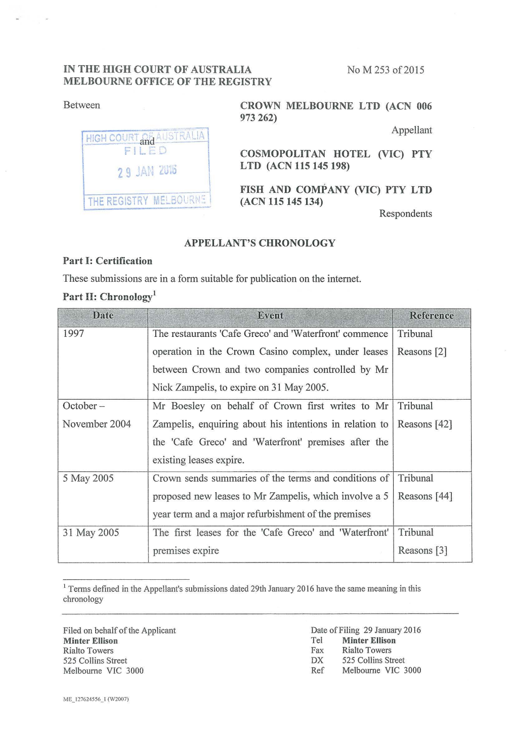 THE REGISTRY MEL5CI '!\1 ': T (ACN 115 145 134) ~------Respondents