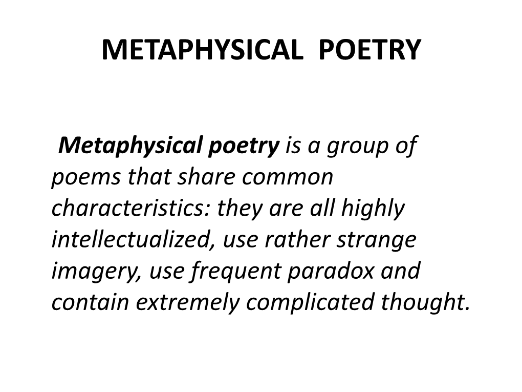 Metaphysical Poetry