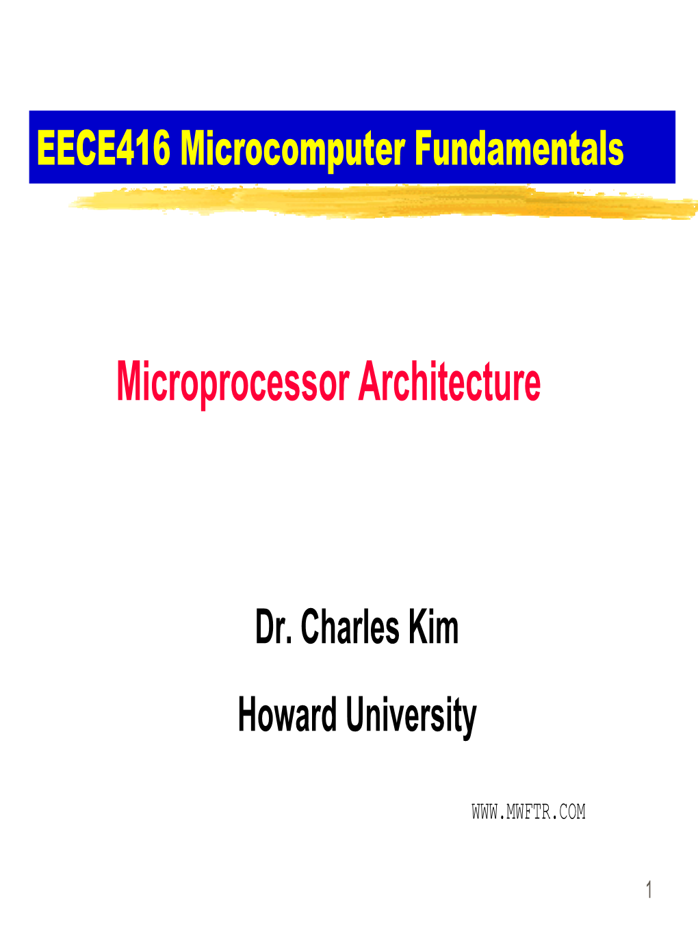 Microprocessor Architecture