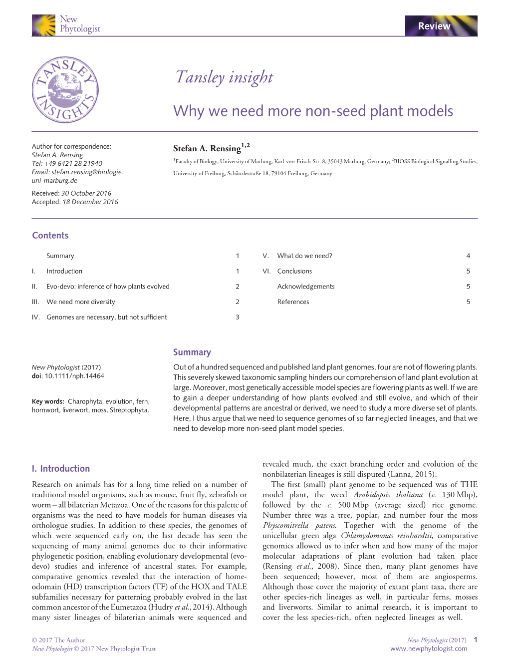 Seed Plant Models