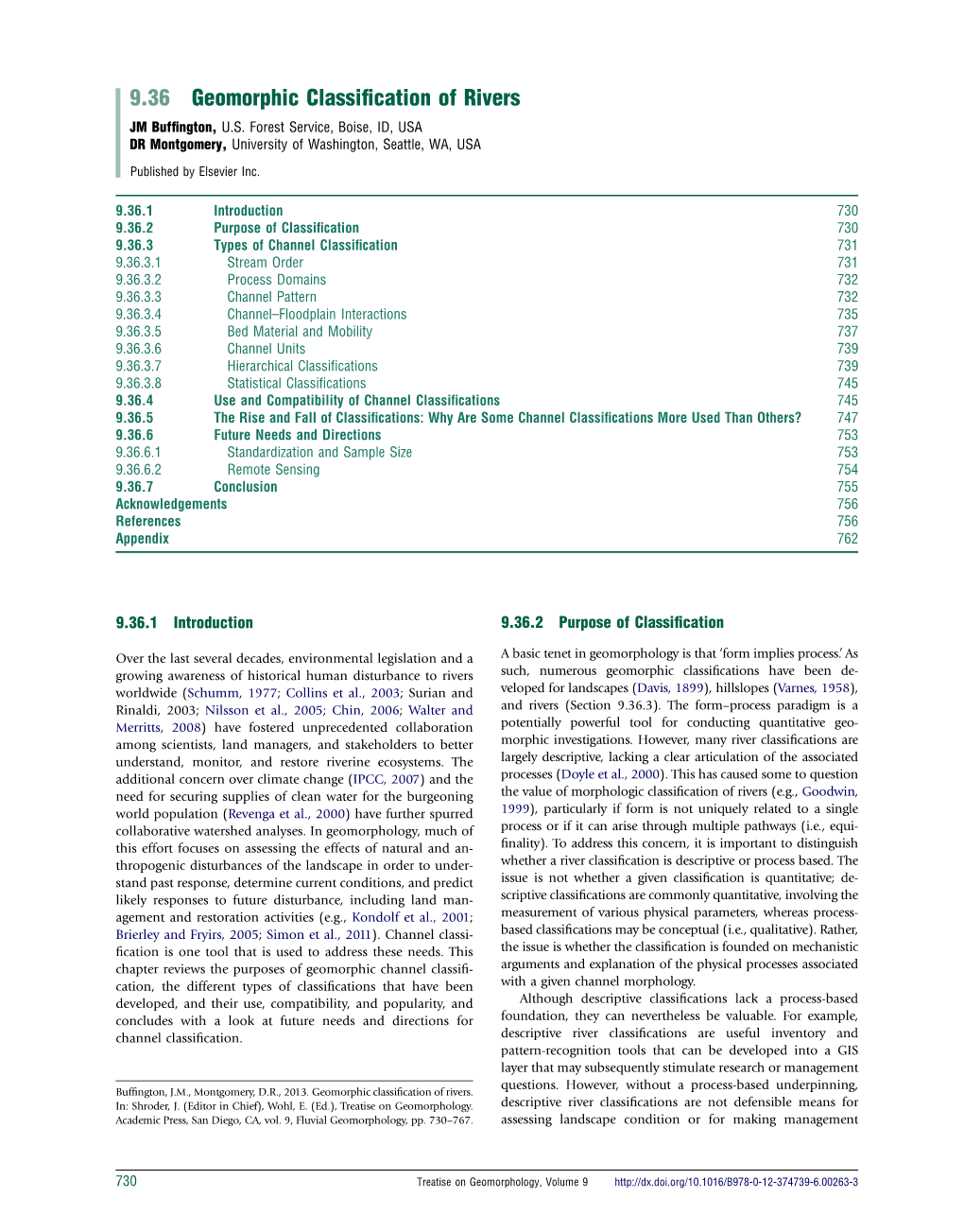 Geomorphic Classification of Rivers