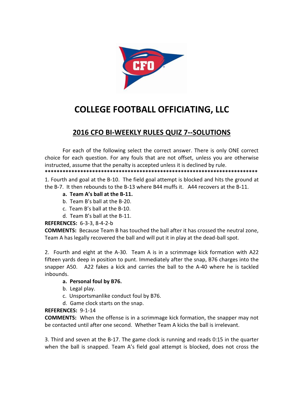 College Football Officiating, Llc