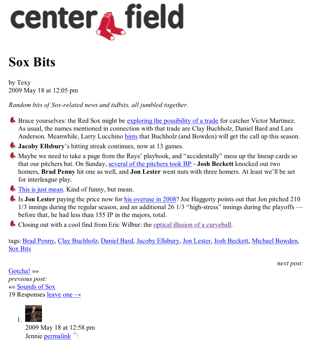 Sox Bits | Center Field