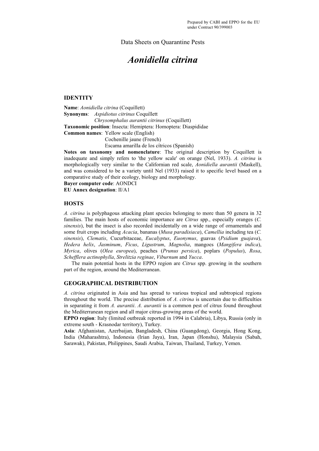 Data Sheets on Quarantine Pests