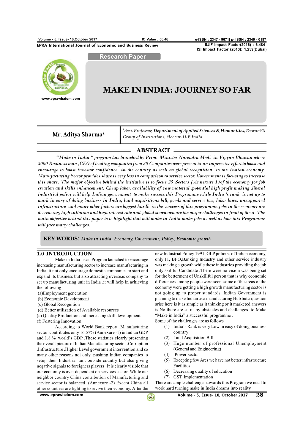 Make in India: Journey So Far