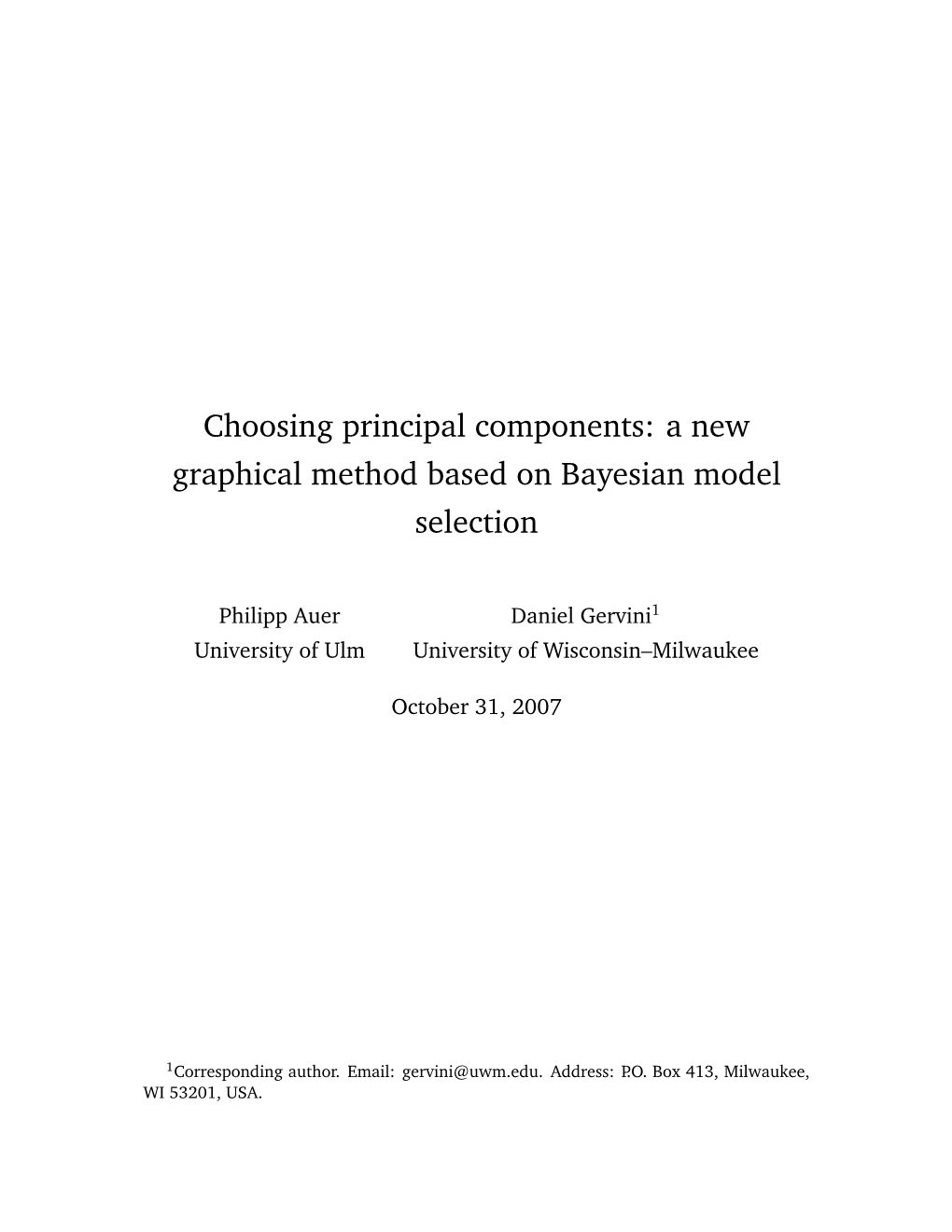 Choosing Principal Components: a New Graphical Method Based on Bayesian Model Selection