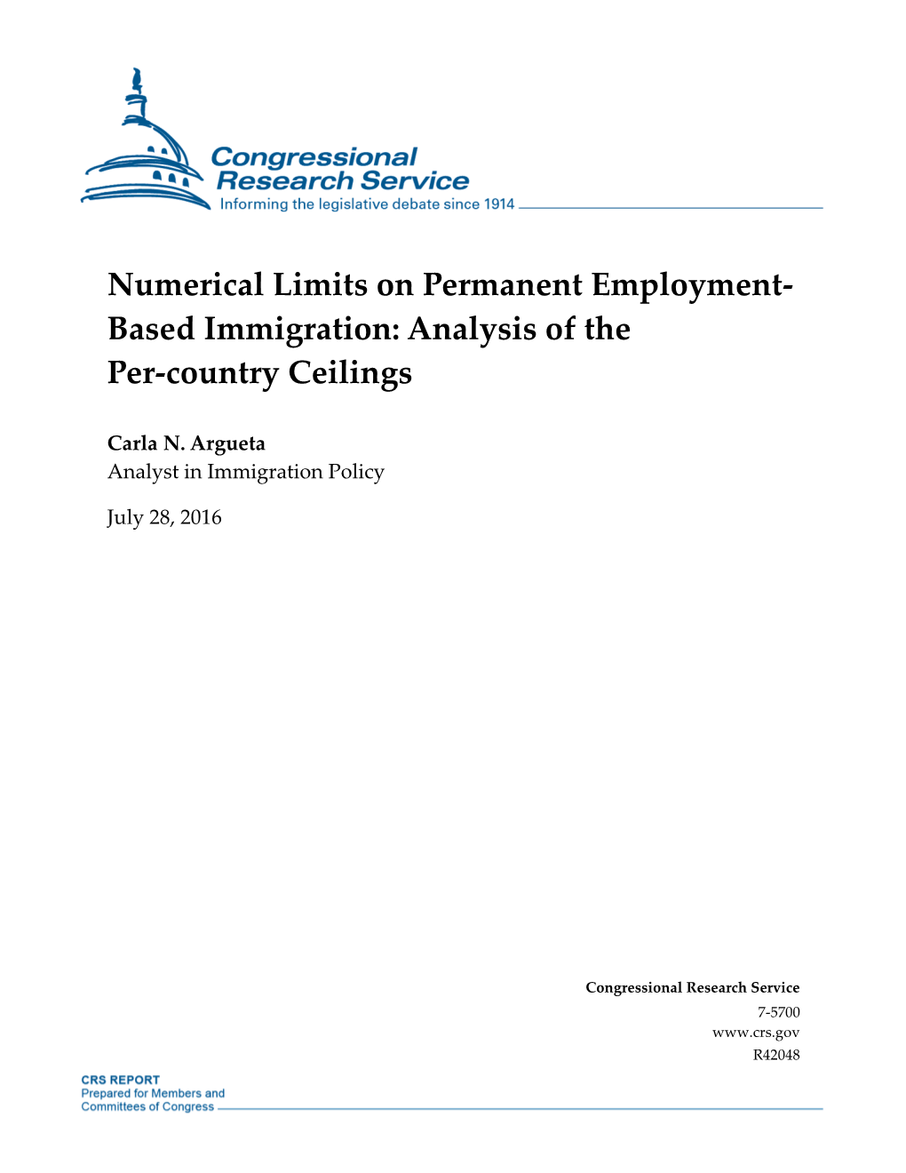 Per-Country Limits on Permanent Employment-Based Immigration