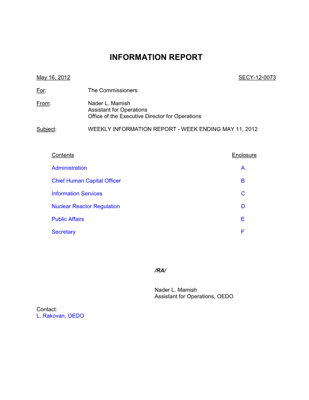 Information Report