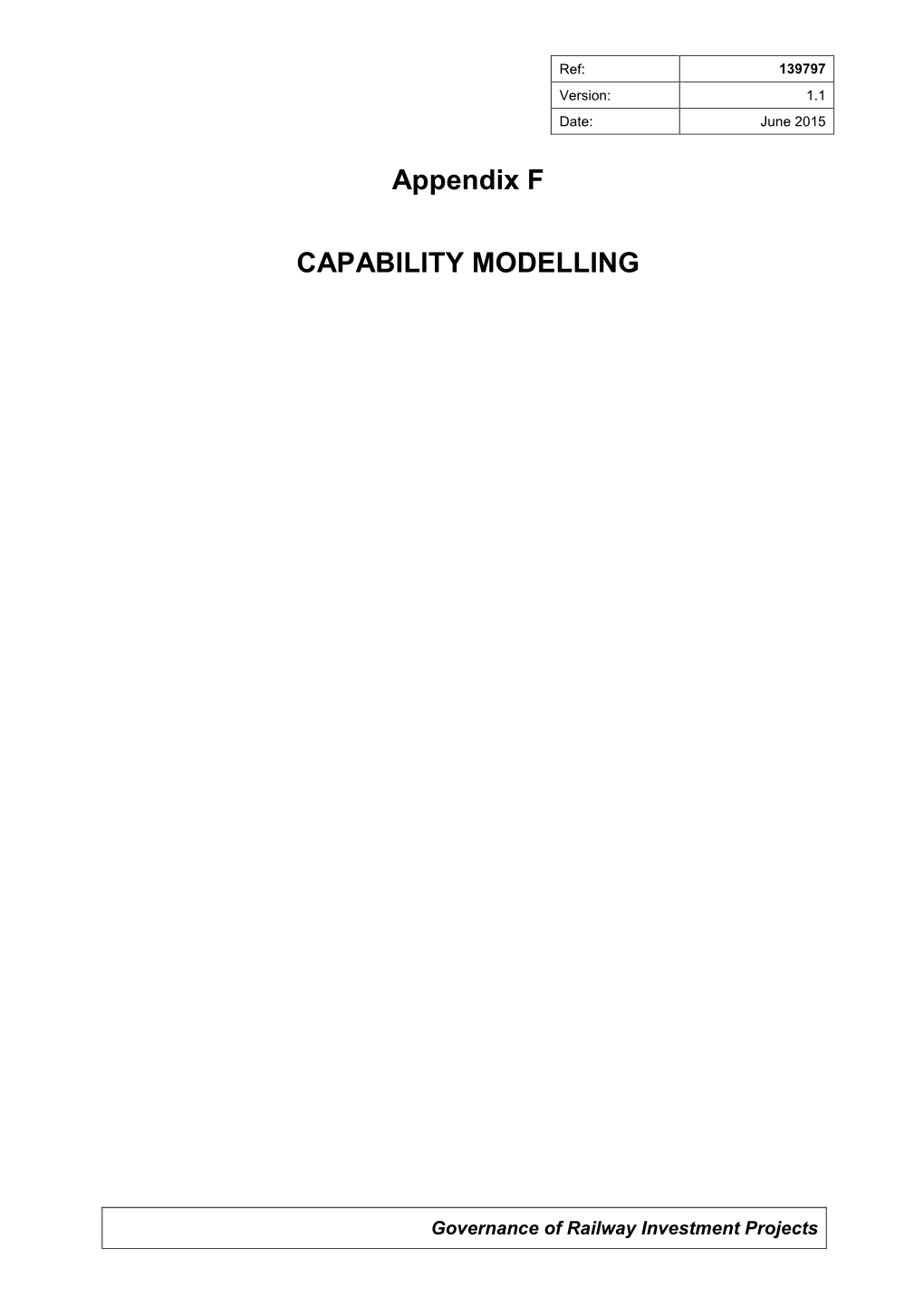 Appendix F CAPABILITY MODELLING