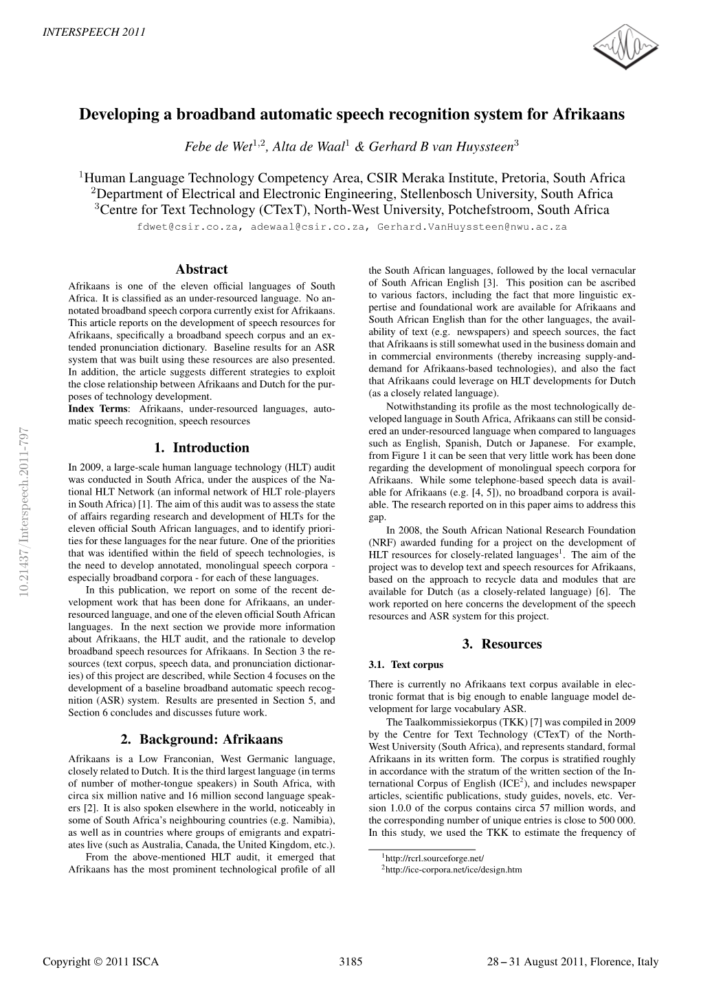 Developing a Broadband Automatic Speech Recognition System for Afrikaans