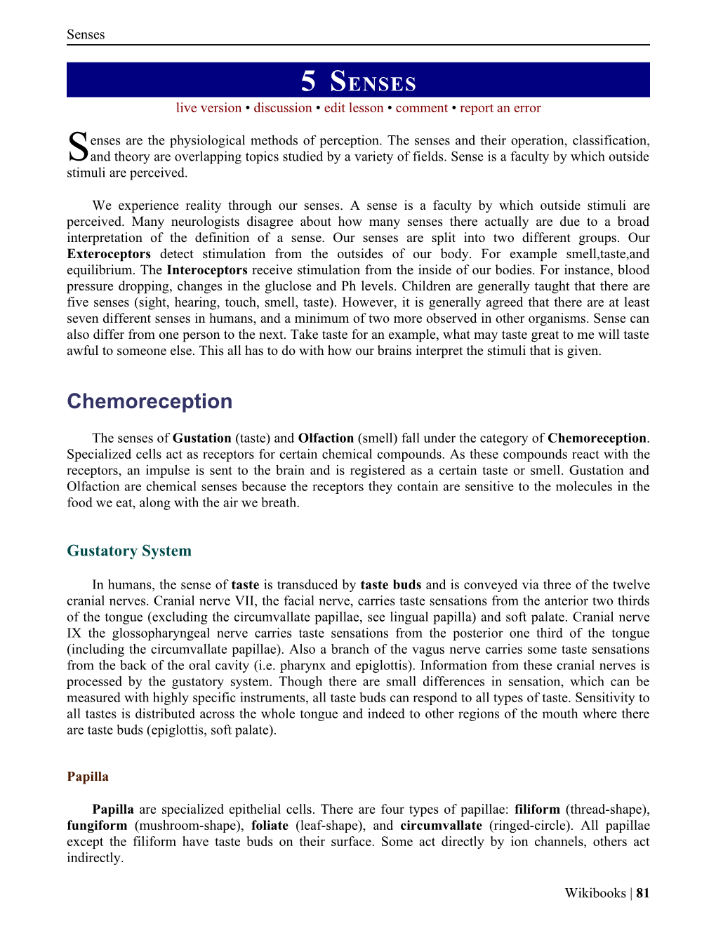 Chemoreception