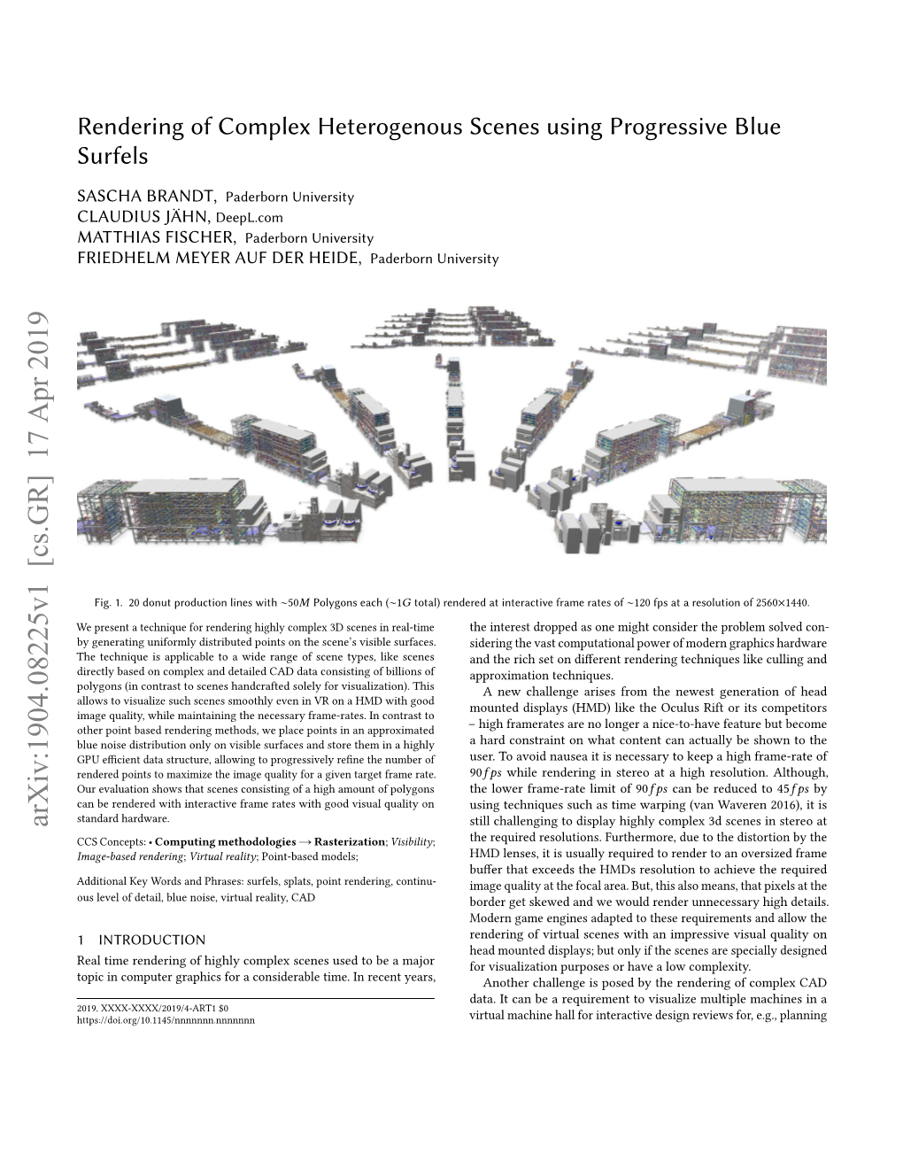 Rendering of Complex Heterogenous Scenes Using Progressive Blue Surfels