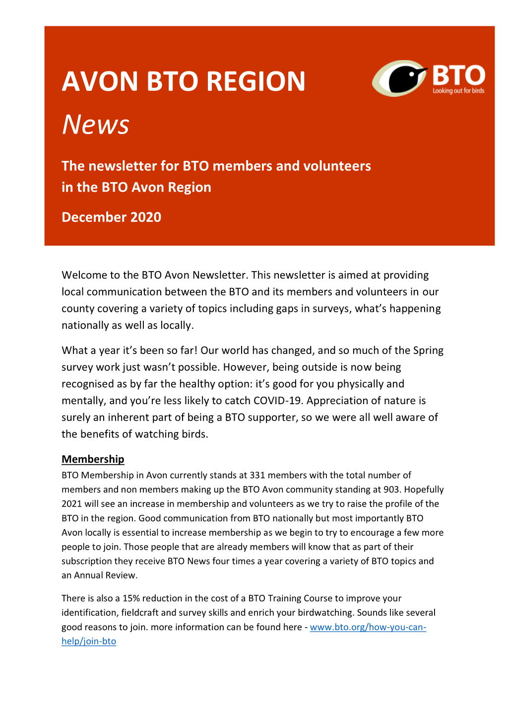 AVON BTO REGION News