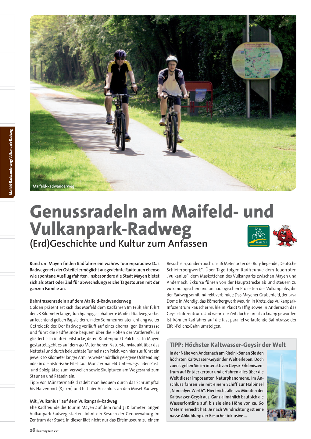 Genussradeln Am Maifeld- Und Vulkanpark-Radweg (Erd)Geschichte Und Kultur Zum Anfassen