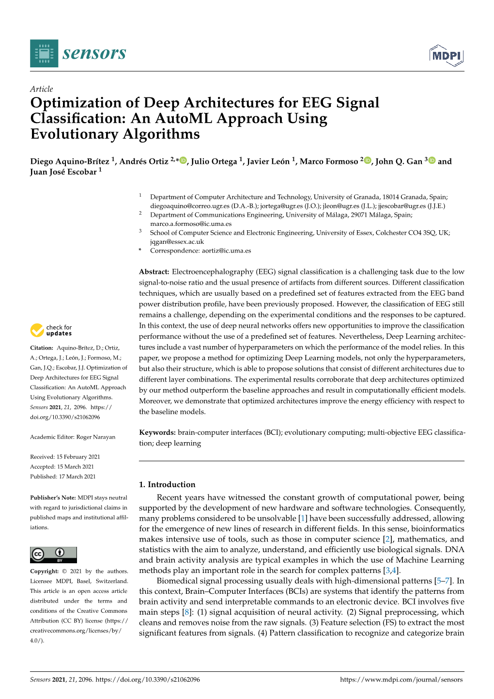 Optimization of Deep Architectures for EEG Signal Classification