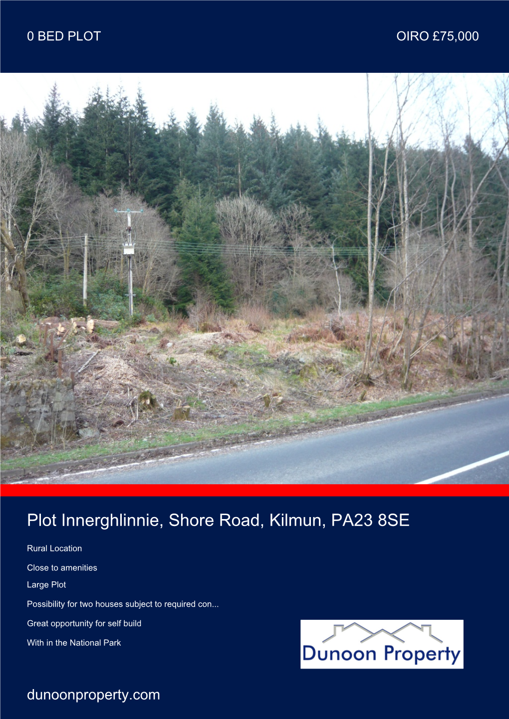 Plot Innerghlinnie, Shore Road, Kilmun, PA23 8SE