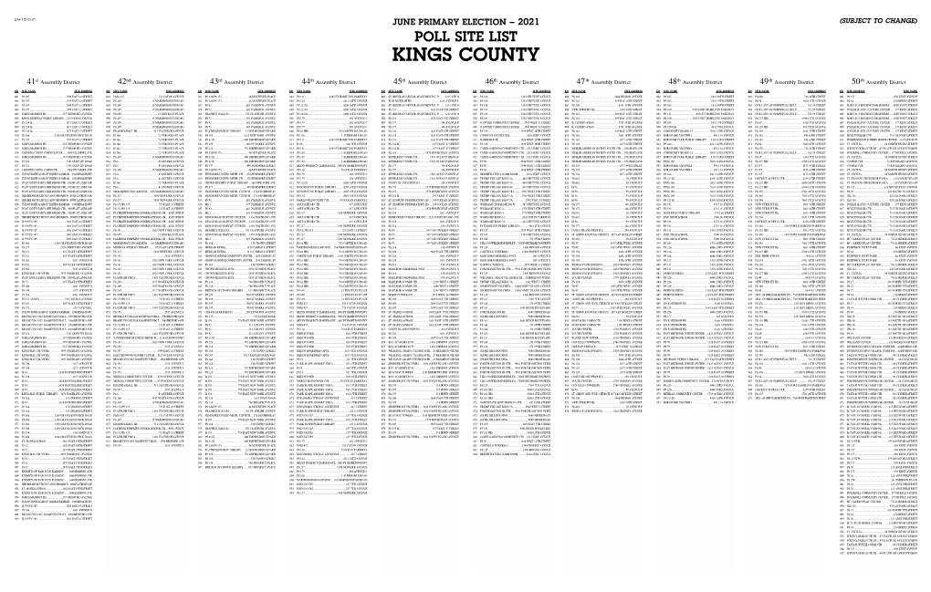 Early Voting Poll Site List