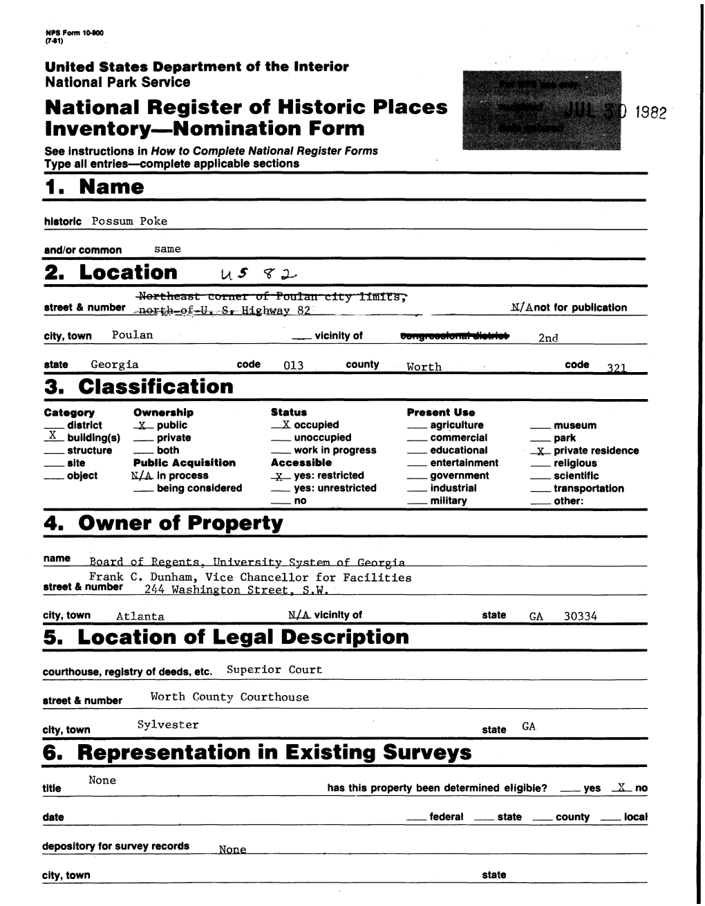 National Register of Historic Places Inventory—Nomination Form 1