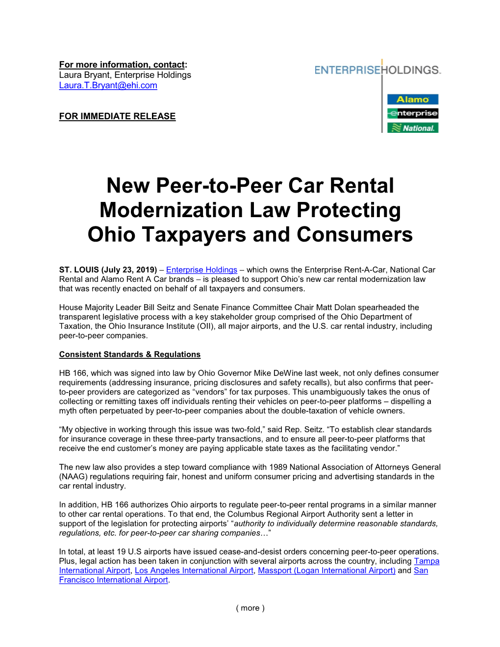 Ohio Taxpayers and Consumers Press Release