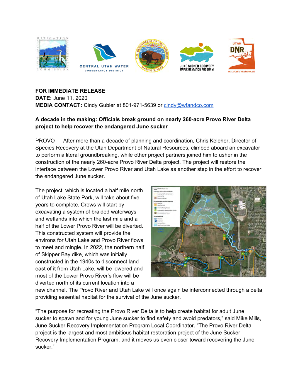 Provo River Delta Groundbreaking June 11, 2020