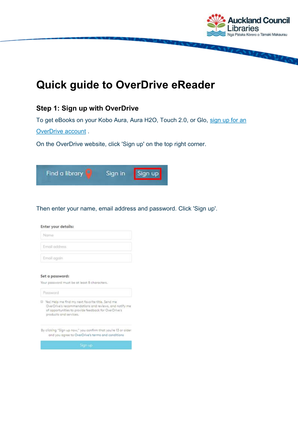 Quick Guide to Overdrive Ereader