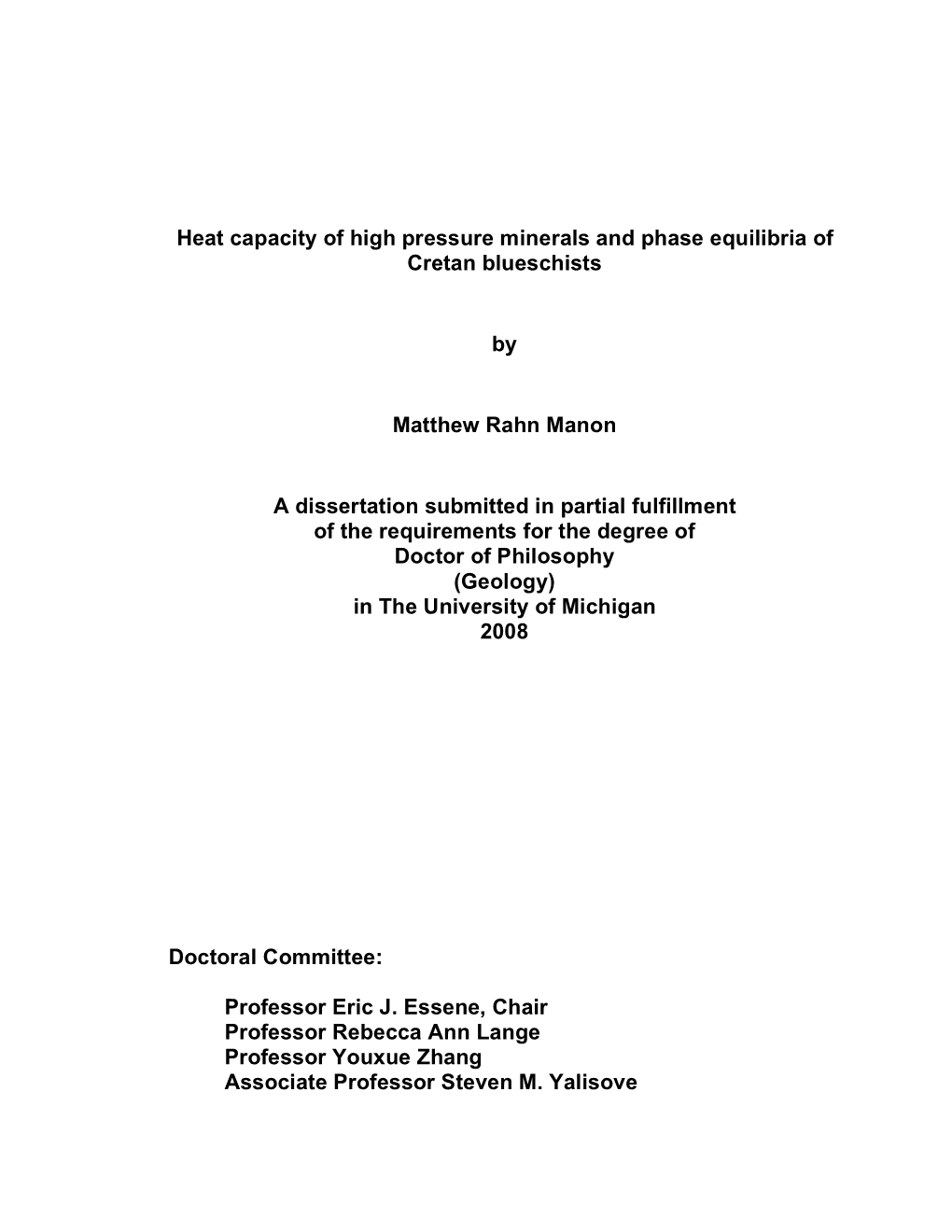 Heat Capacity of High Pressure Minerals and Phase Equilibria of Cretan Blueschists