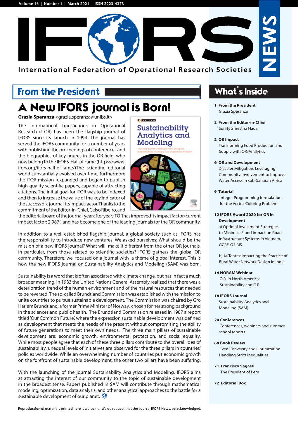 A New IFORS Journal Is Born!