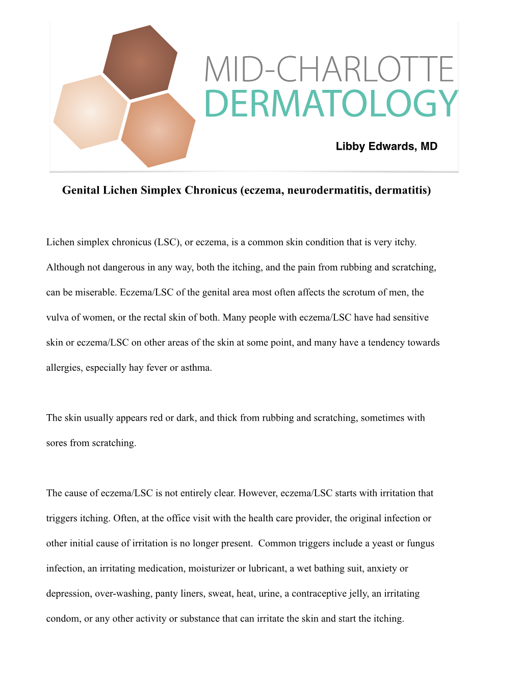 Genital Lichen Simplex Chronicus (Eczema, Neurodermatitis, Dermatitis) !