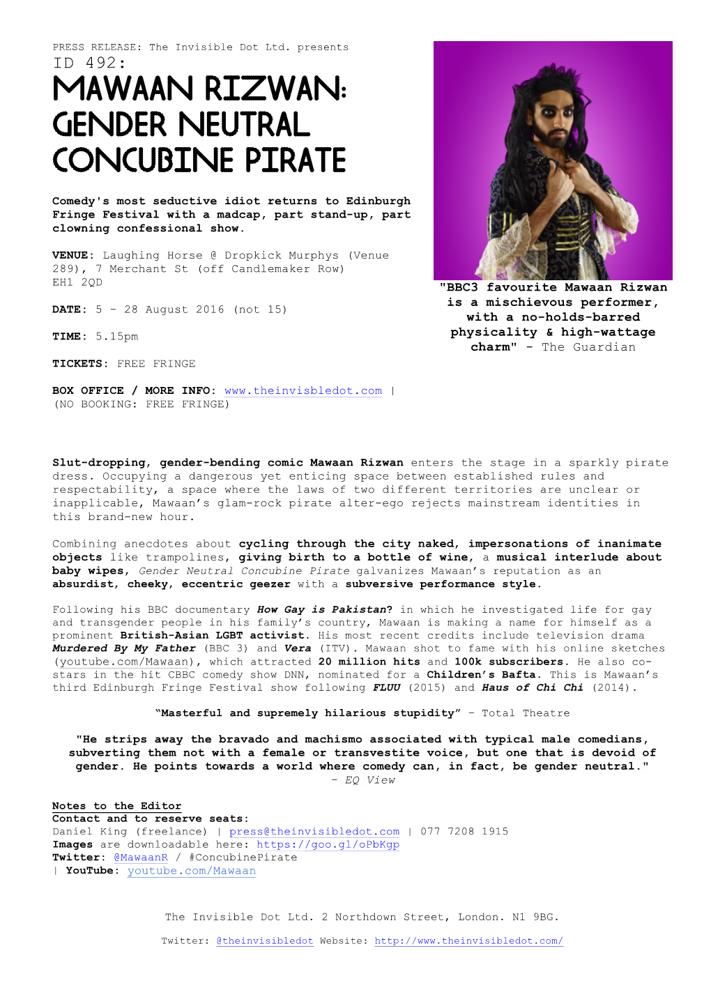 Mawaan Rizwan: Gender Neutral Concubine Pirate