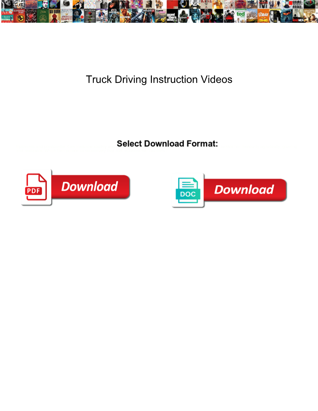 Truck Driving Instruction Videos