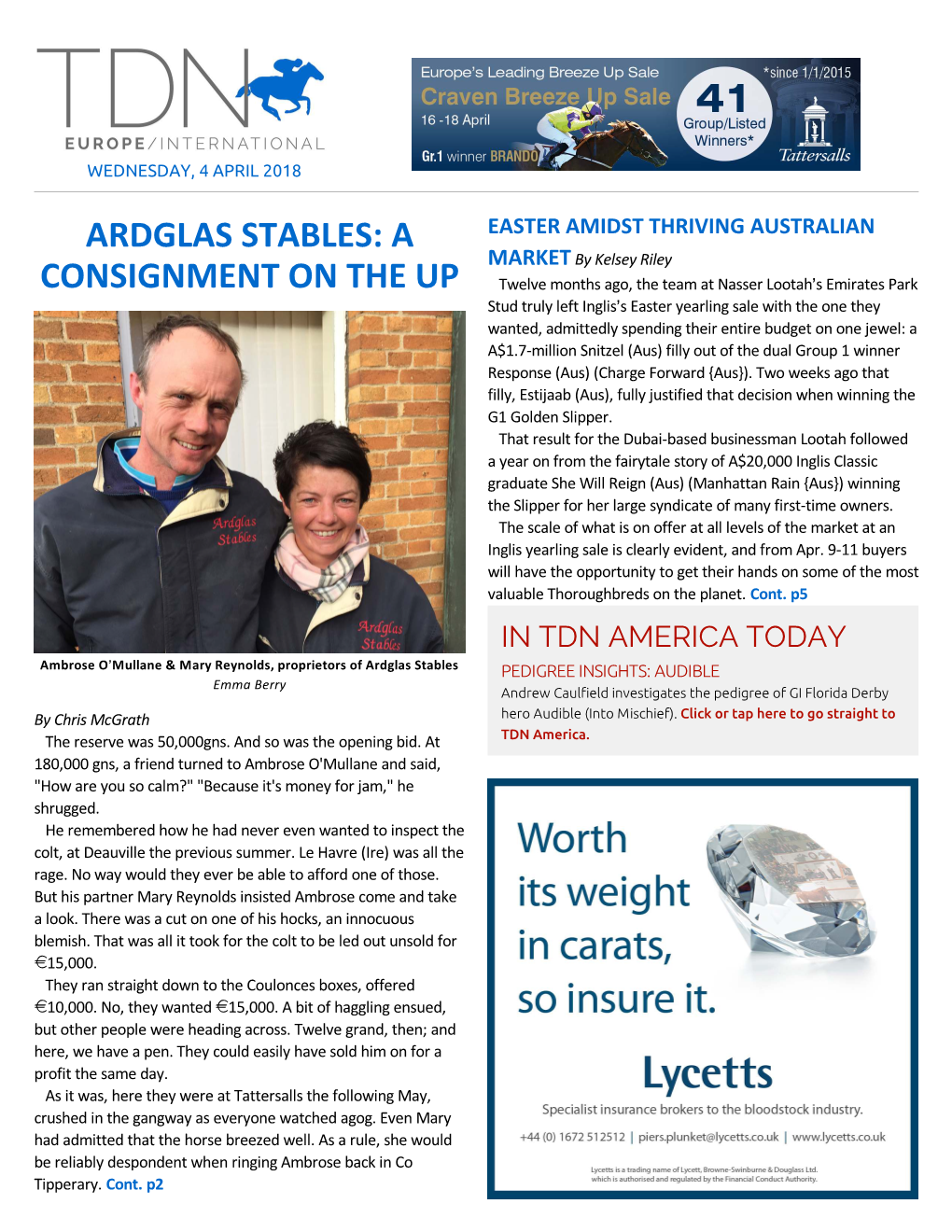 Ardglas Stables: a Consignment on the up Cont