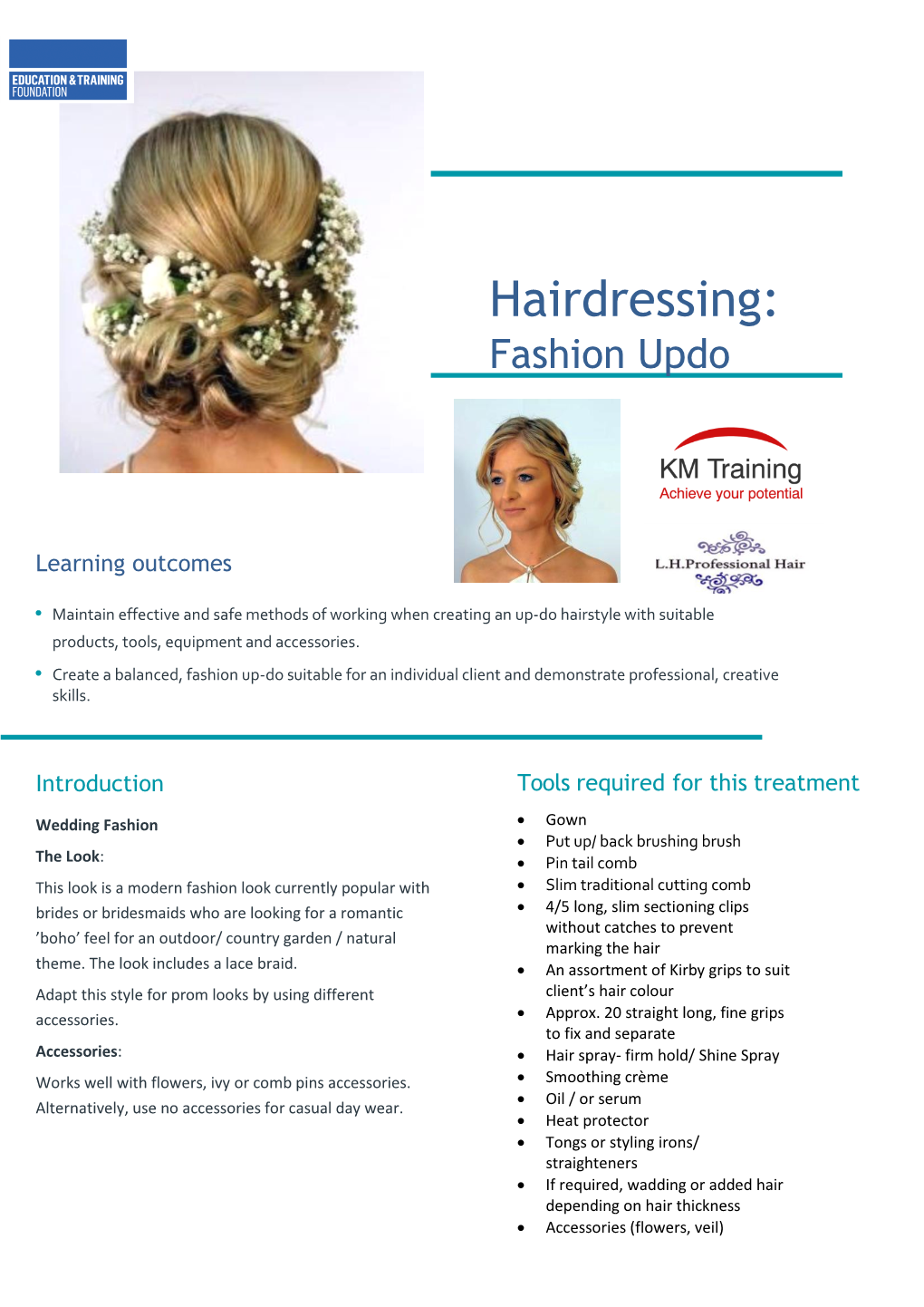 Hairdressing: Fashion Updo